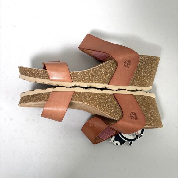 Yokono Wedge Sandals Womens Size 9.5 Brown Leather Strappy Spain NWT - Picture 4 of 7